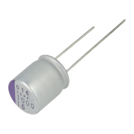 Condensator Polimeric 1mF 16VDC THT | Electronic-mag.ro | Componente Electronice