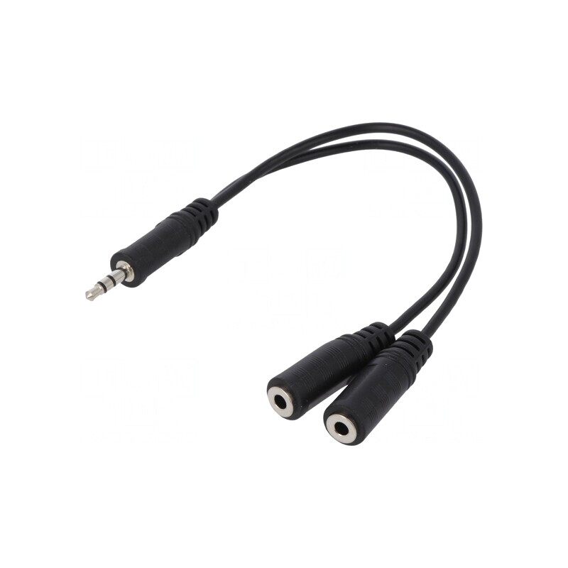 Cablu Audio Jack 3,5mm dublu soclu la mufă 20cm Negru | Electronic-mag.ro | Componente Electronice