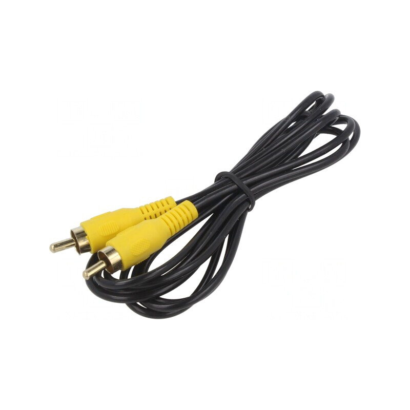 Cablu RCA 2m Aurit Negru | Electronic-mag.ro | Componente Electronice