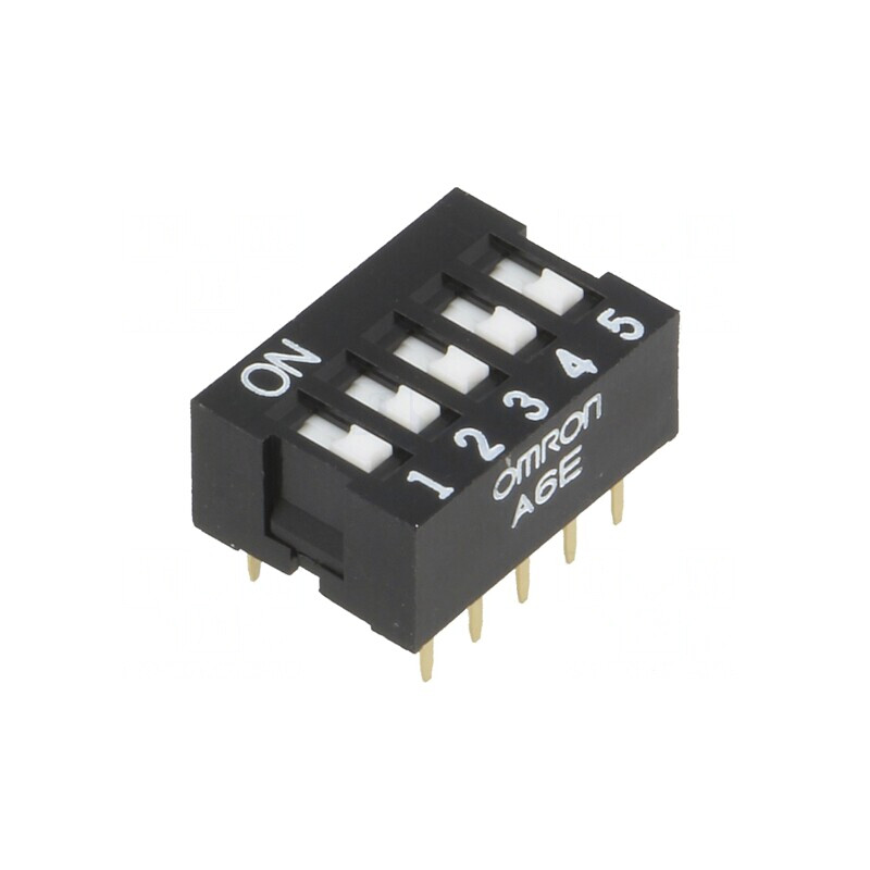 Comutator DIP-SWITCH 5 Secțiuni ON-OFF 24VDC | Electronic-mag.ro | Componente Electronice