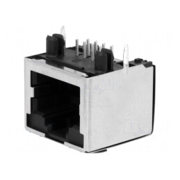 Soclu RJ45 Cat5 Ecranat 8p8c 90° THT | Electronic-mag.ro | Componente Electronice