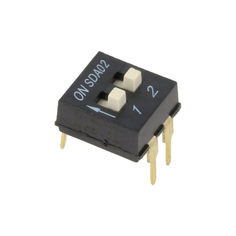 Comutator DIP-SWITCH 2 Secțiuni ON-OFF 24VDC | Electronic-mag.ro | Componente Electronice