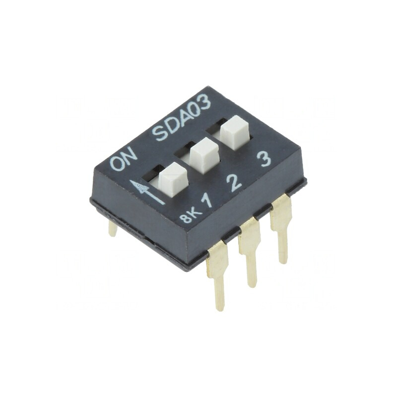 Comutator DIP-SWITCH 3 Secțiuni ON-OFF 24VDC | Electronic-mag.ro | Componente Electronice