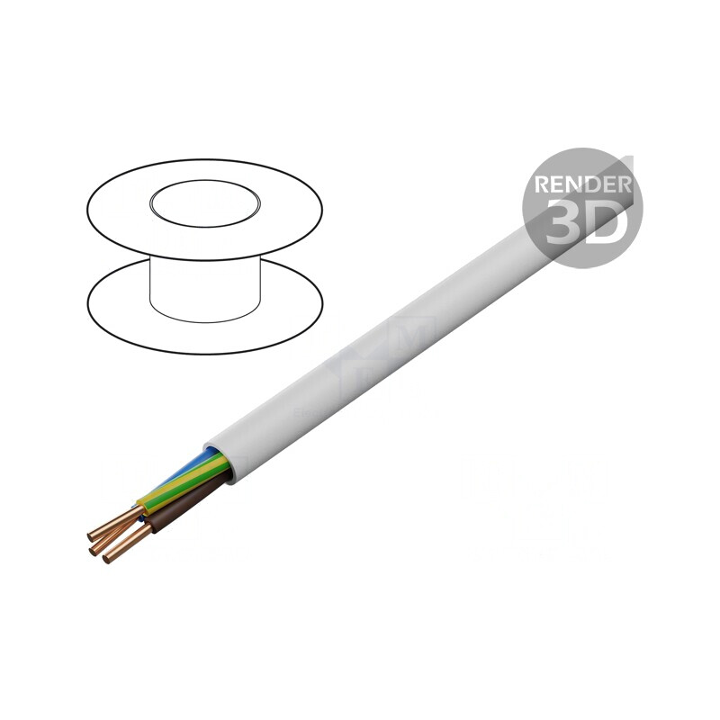 Cablu Electric YDY 3G1,5mm2 Alb 100m | Electronic-mag.ro | Componente Electronice