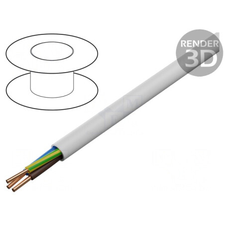 Cablu Electric YDY 3G1,5mm2 Alb 100m | Electronic-mag.ro | Componente Electronice