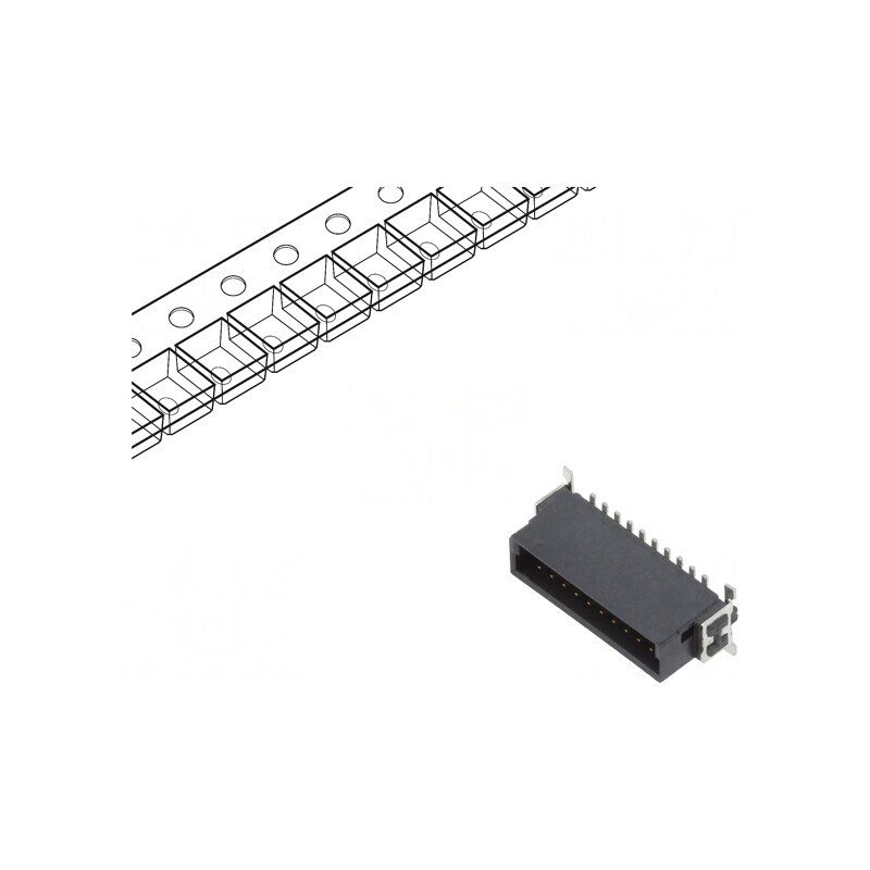 Conector PCB-PCB Tată 20 PIN 1.27mm Termoplast 55-125°C | Electronic-mag.ro | Componente Electronice