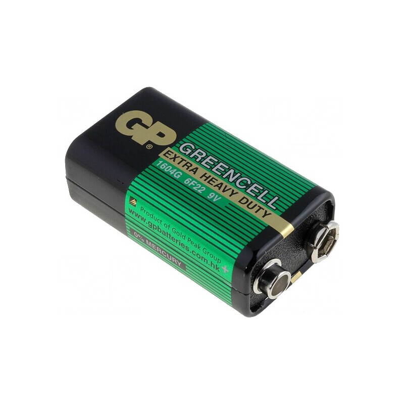 Baterie 9V Zinc-Carbon Nereîncărcabilă GREENCELL | Electronic-mag.ro | Componente Electronice