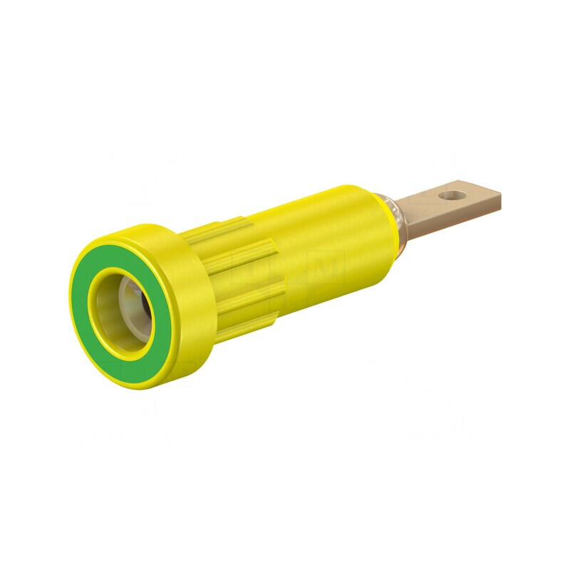 Soclu Banană 2mm 10A Izolat Galben-Verde | Electronic-mag.ro | Componente Electronice