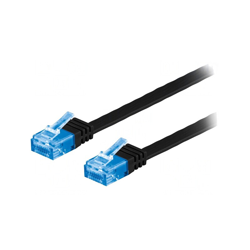 Patch cord U/UTP Cat6a PVC Negru 0.5m | Electronic-mag.ro | Componente Electronice