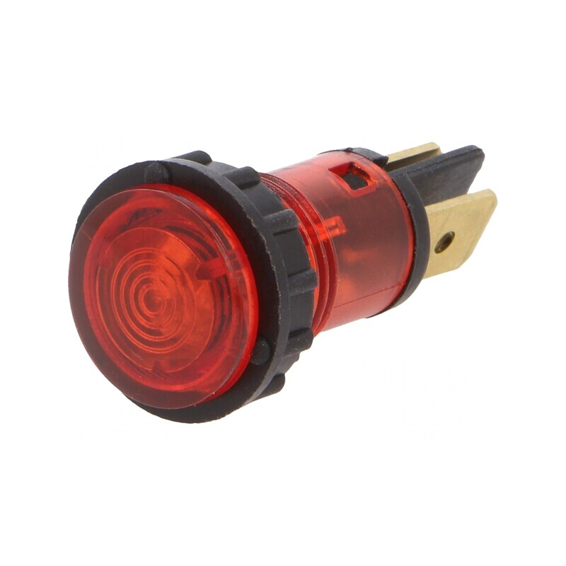 Lampă de control roșie 220V Ø12mm | Electronic-mag.ro | Componente Electronice