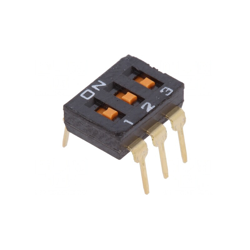 Comutator DIP-SWITCH 3 Secțiuni ON-OFF 24VDC | Electronic-mag.ro | Componente Electronice