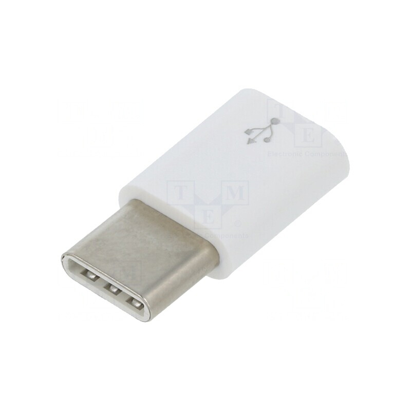 Adaptor USB C la Micro USB B Alb pentru Raspberry Pi 4 | Electronic-mag.ro | Componente Electronice