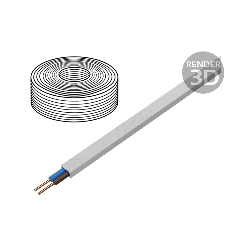 Cablu Electric YDY 2x2,5mm2 Alb 100m | Electronic-mag.ro | Componente Electronice