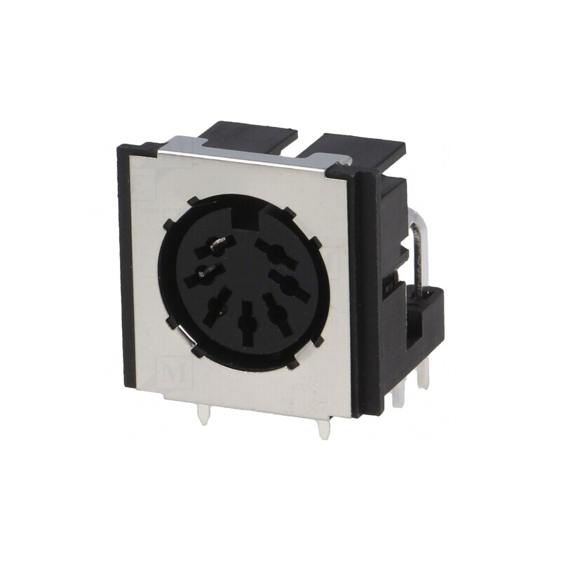 Soclu DIN mamă ecranat 7 pini 270° unghi 90° THT | Electronic-mag.ro | Componente Electronice
