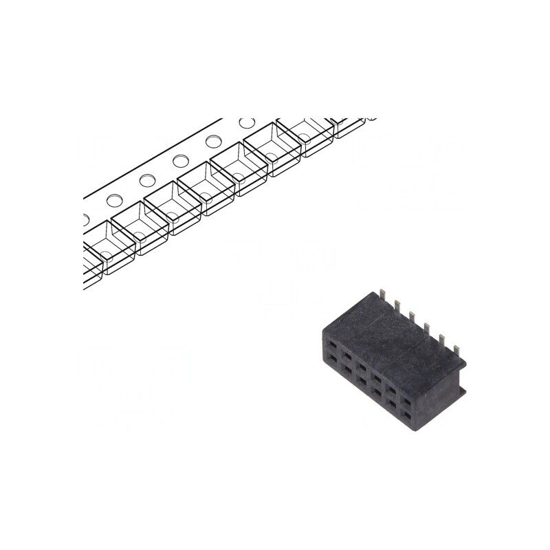 Soclu pini Minitek127 mamă 12 pini 1,27mm vertical | Electronic-mag.ro | Componente Electronice