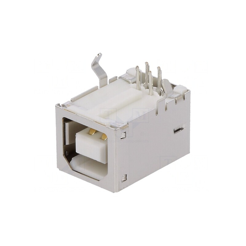 Soclu USB B PCB THT 4 pini 90° ecranat | Electronic-mag.ro | Componente Electronice