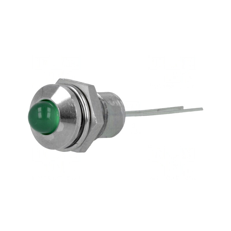 Lampă LED verde convex PCB 8,2mm IP40 | Electronic-mag.ro | Componente Electronice