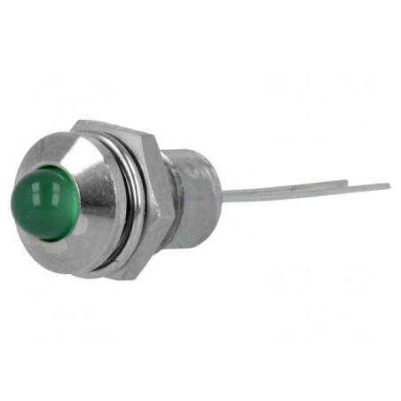 Lampă LED verde convex PCB 8,2mm IP40 | Electronic-mag.ro | Componente Electronice