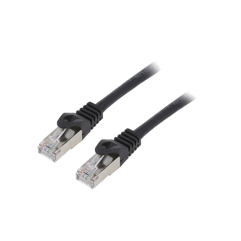 Patch Cord Ethernet F/UTP Cat6 1m Negru RJ45 | Electronic-mag.ro | Componente Electronice
