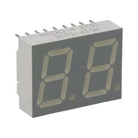 Afişaj LED cu 7 segmente 14,22mm 2 cifre roșu catod comun | Electronic-mag.ro | Componente Electronice