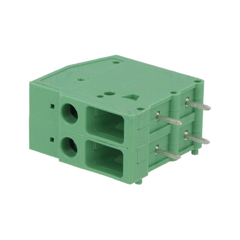 Regletă de conexiuni PCB 90° 7,62mm 2 piste 4mm2 | Electronic-mag.ro | Componente Electronice