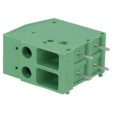 Regletă de conexiuni PCB 90° 7,62mm 2 piste 4mm2 | Electronic-mag.ro | Componente Electronice