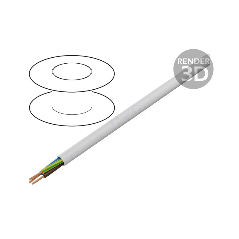 Cablu Electric Rotund 3G1mm² PVC Alb 300/500V | Electronic-mag.ro | Componente Electronice