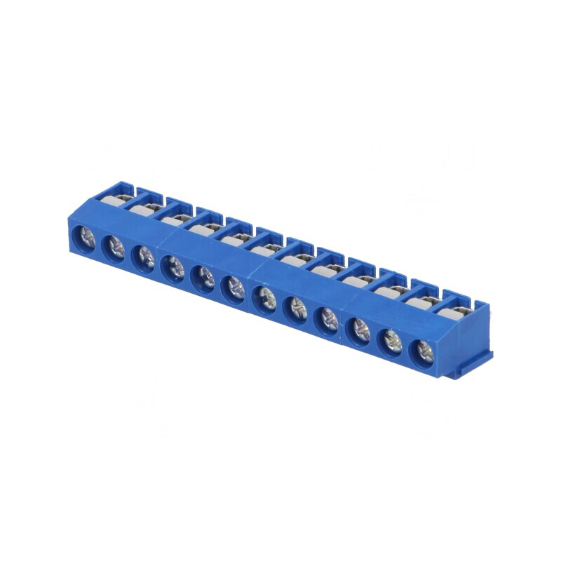 Regletă de Conexiuni PCB în Unghi 90° 5mm 12 Piste 2,5mm² | Electronic-mag.ro | Componente Electronice