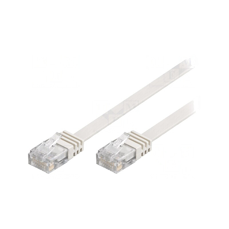 Patch cord U/UTP Cat5e alb 0,5m | Electronic-mag.ro | Componente Electronice