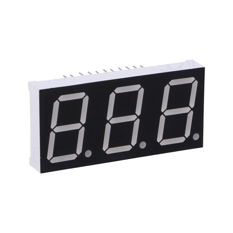 Afișaj LED 7 Segmente 20,32mm Roșu 3 Digits | Electronic-mag.ro | Componente Electronice