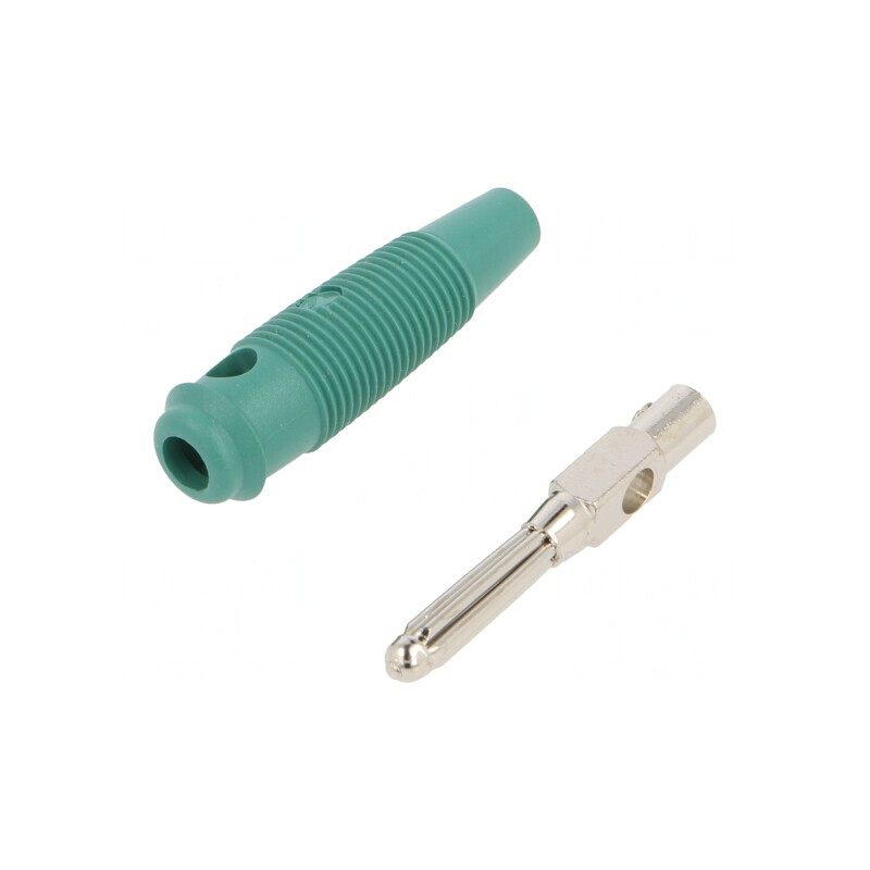 Mufă Banană 4mm Verde 16A 60VDC Neizolată | Electronic-mag.ro | Componente Electronice