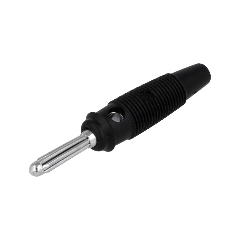 Mufă banană neagră 4mm 30A 60VDC nichelat | Electronic-mag.ro | Componente Electronice