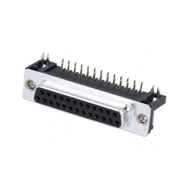 Soclu Mamă D-Sub 25 PIN 90° THT UNC 4-40 5A 20mΩ | Electronic-mag.ro | Componente Electronice