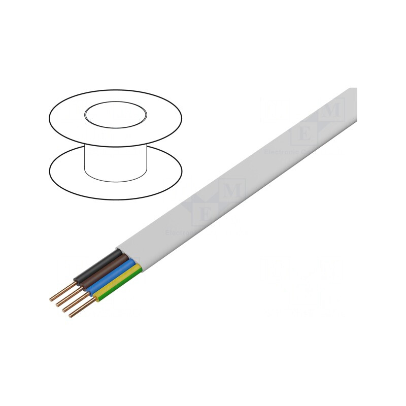 Cablu Electric YDY 4G1mm2 Alb 100m | Electronic-mag.ro | Componente Electronice