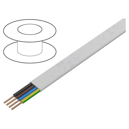 Cablu Electric YDY 4G1mm2 Alb 100m | Electronic-mag.ro | Componente Electronice