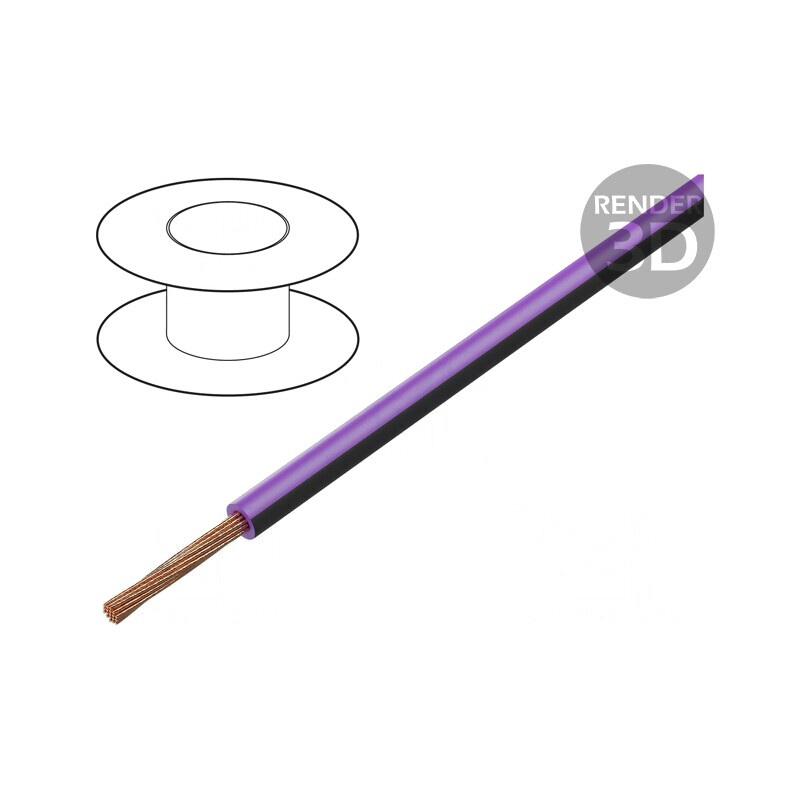 Cablu FLRY-B 1x0,5mm2 Cu PVC Violet-Negru 60V Clasa 5 | Electronic-mag.ro | Componente Electronice