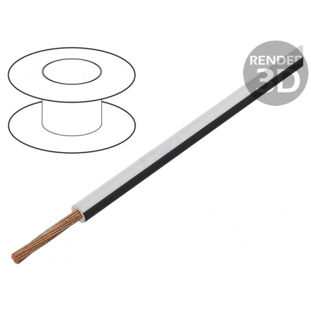 Cablu Electric FLRY-B 1x0,5mm2 Cu PVC Alb-Negru 60V | Electronic-mag.ro | Componente Electronice