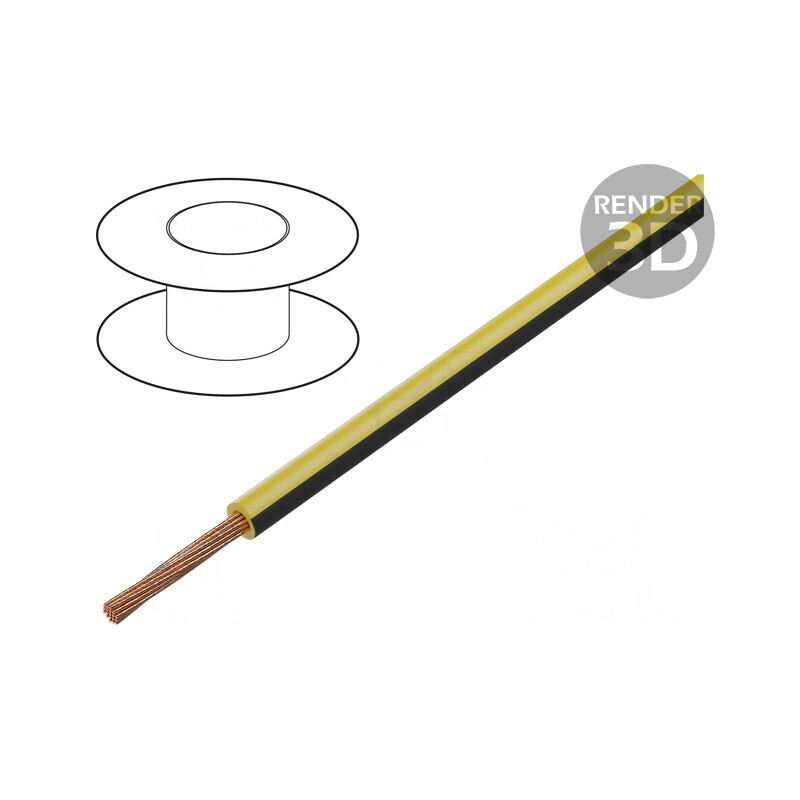Cablu Auto FLRY-B 1x0,5mm2 PVC Galben-Negru 60V | Electronic-mag.ro | Componente Electronice
