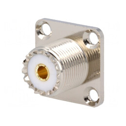 Soclu UHF SO-239 Mamă pentru Lipire 18x18mm | Electronic-mag.ro | Componente Electronice
