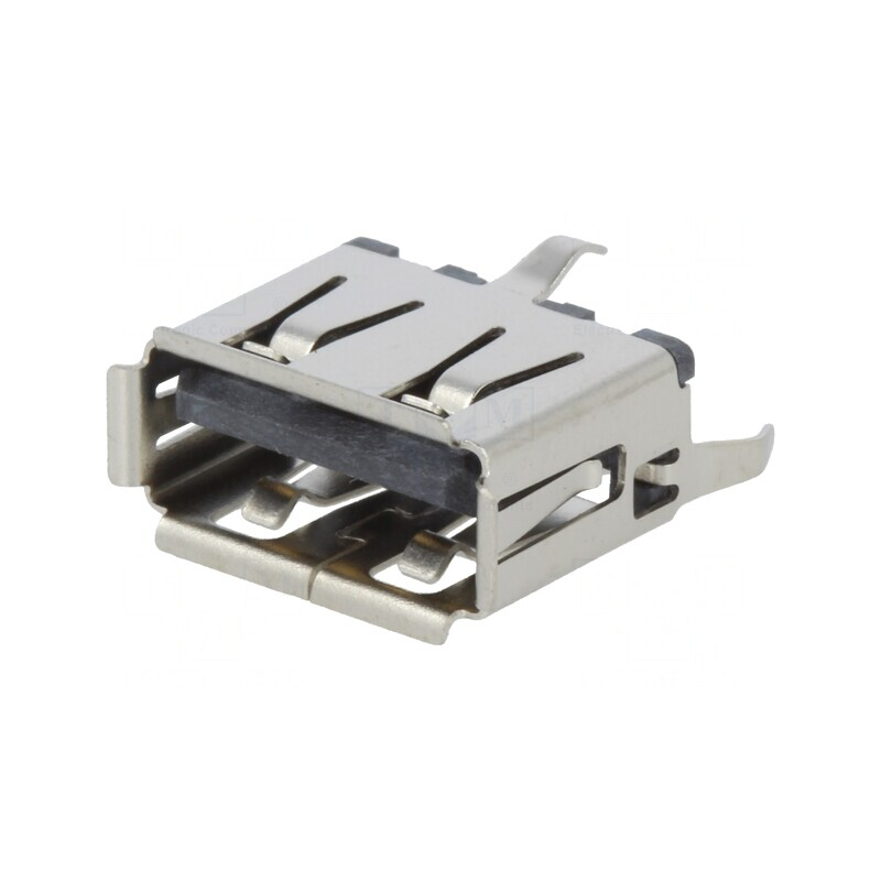 Soclu USB A PCB THT PIN 4 Drept Aurit USB 2.0 | Electronic-mag.ro | Componente Electronice