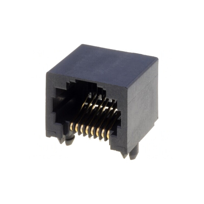 Soclu RJ45 8P8C Cat3 Aurit Profil Jos | Electronic-mag.ro | Componente Electronice