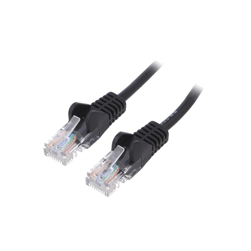 Patch Cord UTP Cat6 PVC Negru 1m | Electronic-mag.ro | Componente Electronice