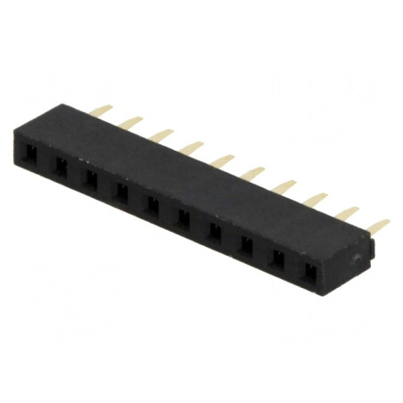 Soclu Pini Mamă 10P 2,54mm THT Aurit | Electronic-mag.ro | Componente Electronice
