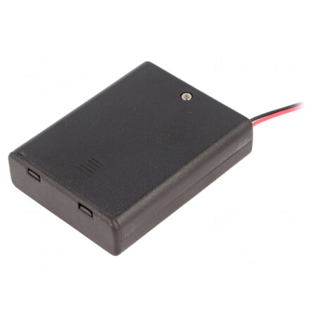 Suport Baterii AAA cu Comutator și Cabluri Negru 150mm | Electronic-mag.ro | Componente Electronice