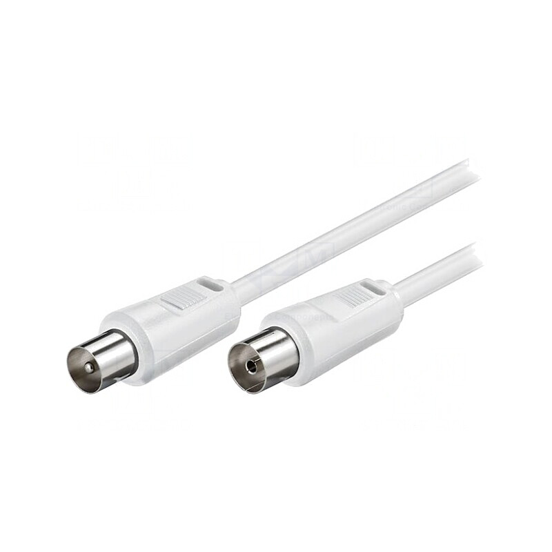 Cablu Coaxial Alb 75Ω 1.5m 9.5mm Priză-Mufă | Electronic-mag.ro | Componente Electronice