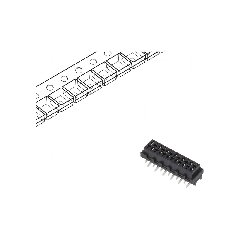 Micro-MaTch Soclu Mamă 12-Pin SMT 2x6 PCB | Electronic-mag.ro | Componente Electronice