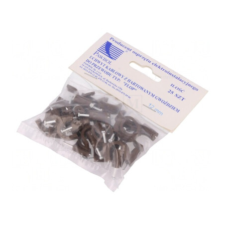 Suport cablu rotund maro 12mm, 25 buc | Electronic-mag.ro | Componente Electronice
