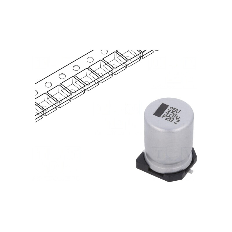 Condensator electrolitic SMD 470uF 25V 10x10x14mm | Electronic-mag.ro | Componente Electronice