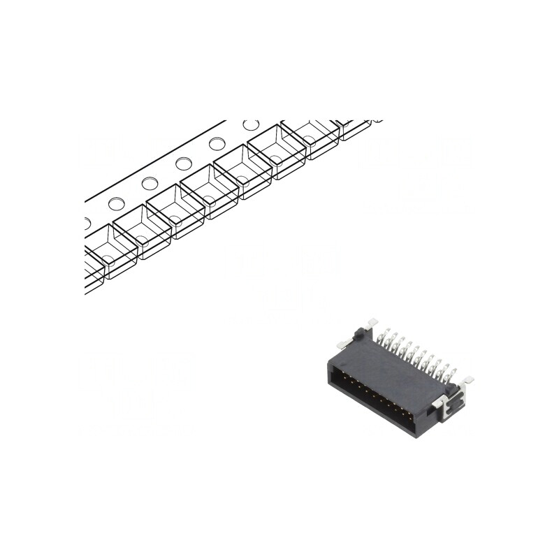 Conector PCB-PCB Tată 20 Pin 1,27mm Termoplastic | Electronic-mag.ro | Componente Electronice