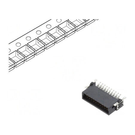 Conector PCB-PCB Tată 20 Pin 1,27mm Termoplastic | Electronic-mag.ro | Componente Electronice